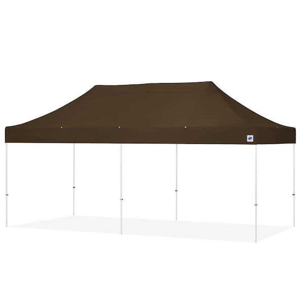 TAA Compliant Eclipse Shelter, 10' W x 20' L, White Steel Frame, Coyote Brown Vented Top